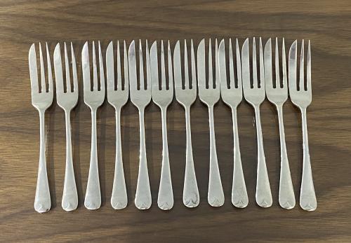 Sterling silver old English cake pastry forks 