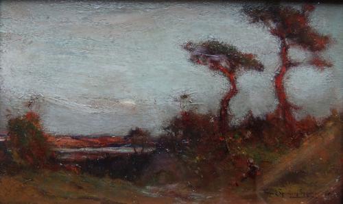 Frank Spenlove Spenlove "Early Moonrise, Blythburgh, Suffolk" oil painting