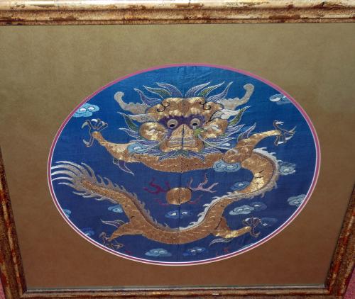 Chinese Panel From a Mandarin's Dragon Robe