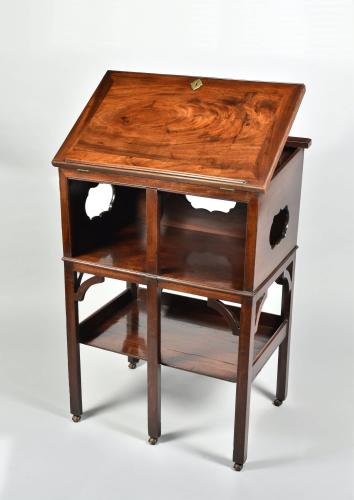An unusual George II period mahogany writing table with adjustable top, c.1750