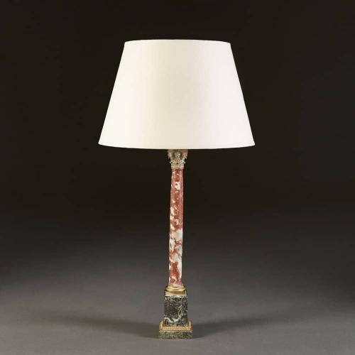 early nineteenth century marble column lamp