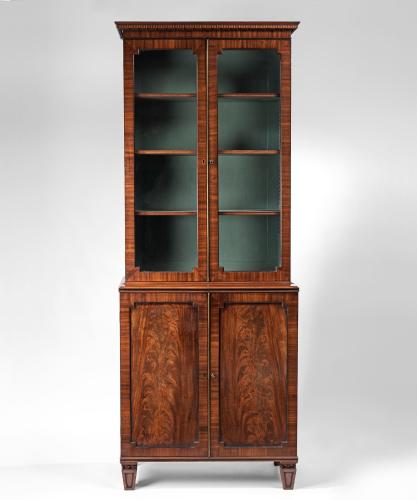 Regency mahogany bookcase of slim proportions
