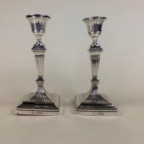 Pair of 7 inch silver Candlesticks