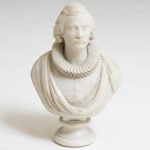 19th century white marble bust