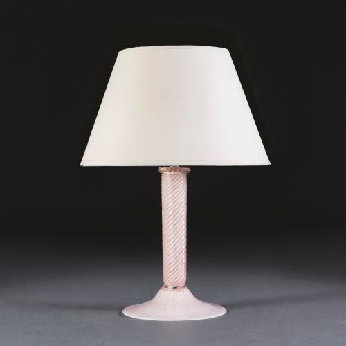 Pink Murano Spiral Glass Lamp