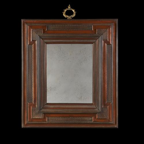 19th Century Walnut Flemish Ripple Mirror