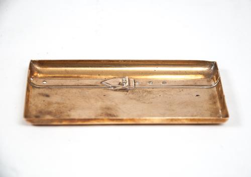 Maria Pergay style brass buckle tray
