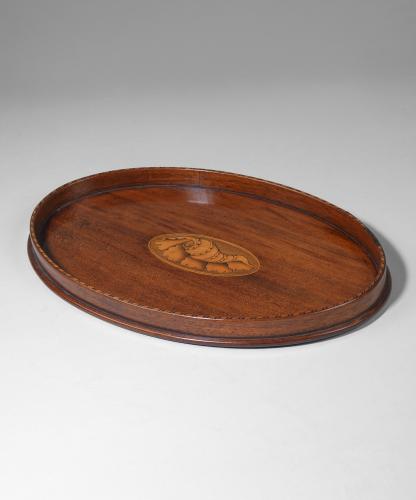 Small Georgian mahogany oval tray