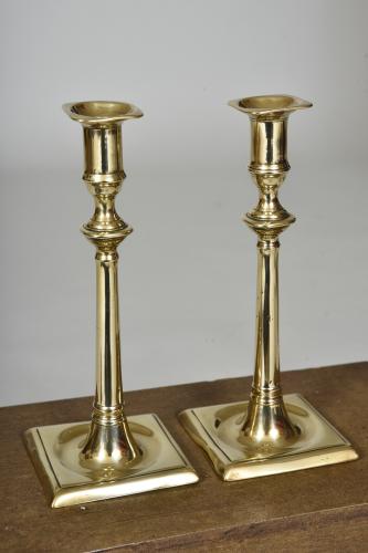 Georgian brass candlesticks