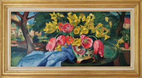 Tulipes et Jonquilles by Charles Kvapil (Belgian,1884-1957)