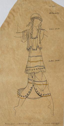 Albert Daniel Rothenstein (Rutherston) (1881-1953) Costume Design for Menad in 'Le Réveil de Flore'