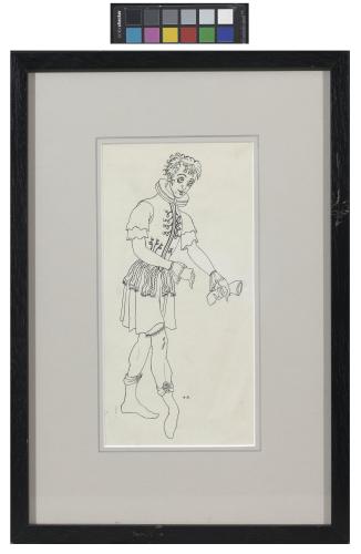 Albert Daniel Rutherston (Rothenstein) (1881-1953) Pen and Indian Ink Illustration of Iachimo from Shakespeare's 'Cymbeline'