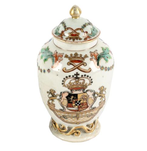 Chinese Export Armorial Porcelain Teapoy