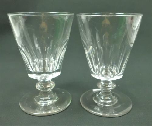 large crystal glass Wellington pattern rummers