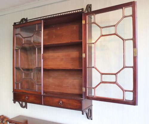 George III period wall-mounted mahogany display-cabinet