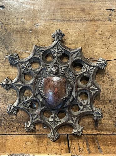 A Beautiful Early 16th Century English Oak Ceiling Boss. Circa 1500