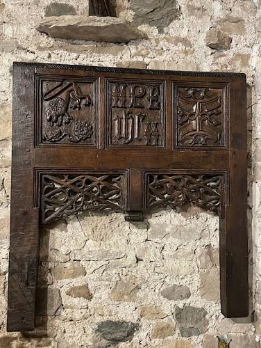 A Rare Tudor Carved Oak Bed Head Panel. English. Circa 1500