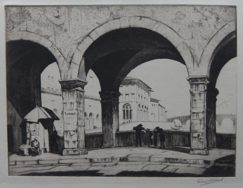 Graham Clilverd "Ponte Vecchio, Florence" Italy, Etching