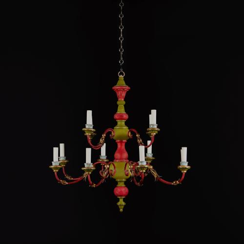 A Tuscan Painted Chandelier
