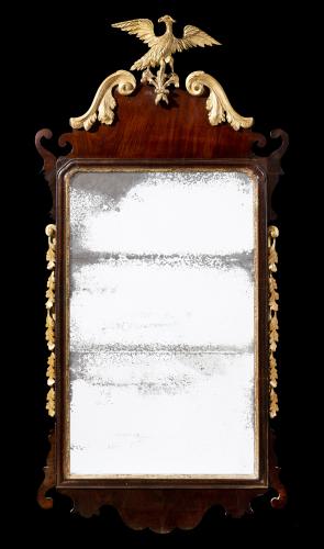 18th Century Irish Mahogany Giltwood Mirror