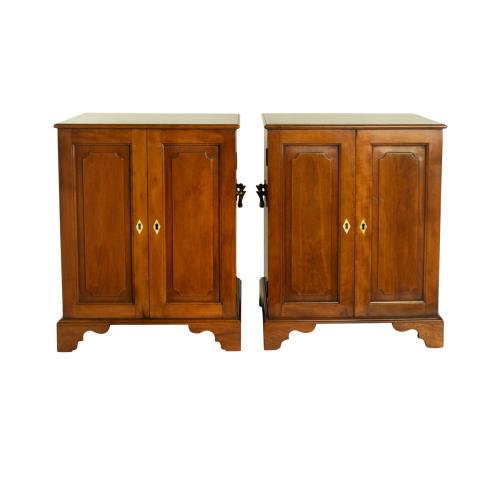 satinwood Anglo Chinese collector’s table cabinets