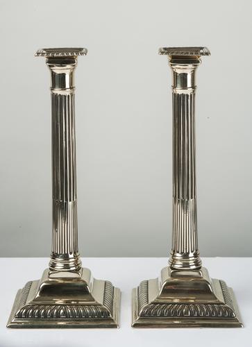 Neo-Classical Brass Candlesticks