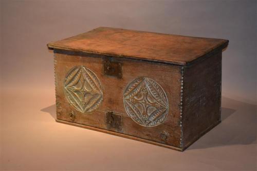 17th century oak boarded box
