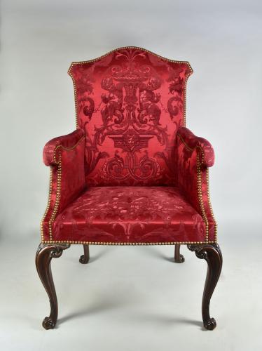 George III mahogany armchair used by a peer of the realm at the coronation in 1761