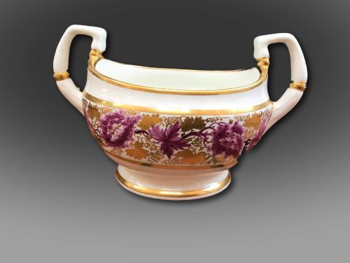 Red mark two handled porcelain Sucrier,