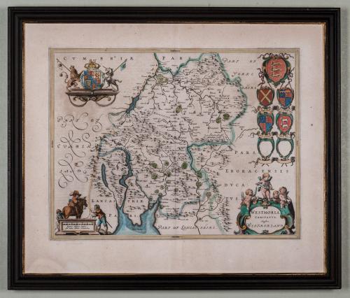 Map of Westmoria (Westmorland) by Joan Blaeu
