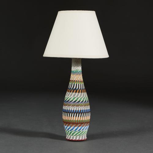A Zulu Wirework Vase as a Lamp