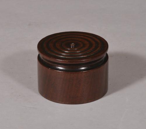 S/5467 Antique Treen Cherry Wood Lidded Container of the Georgian Period