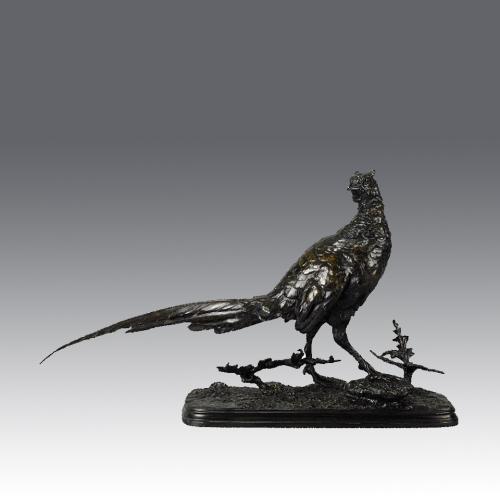 19th Century Animalier Bronze Sculpture entitled "Faisan Debout" by F Pautrot