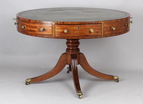 Regency period mahogany drum-top table