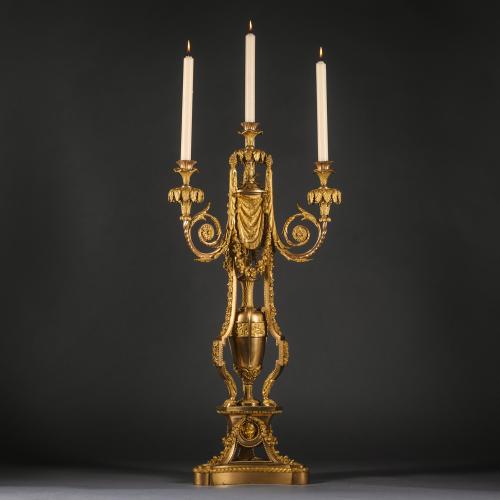 Louis XVI Style Gilt-Bronze Four-Light Candelabrum