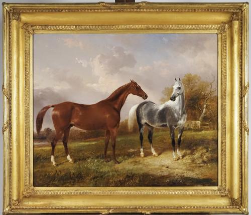Horses in a landscape by George Cole