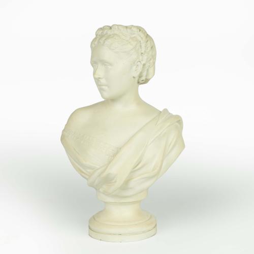 Victorian white painted terracotta bust