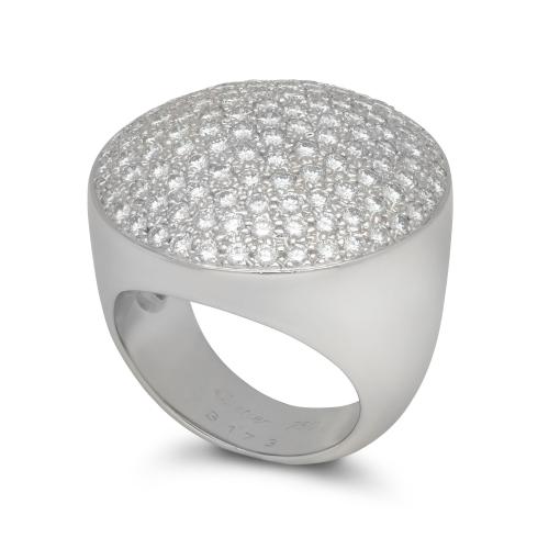 Cartier 18ct White Gold And Pavé Diamond Cocktail Ring Circa 2000s