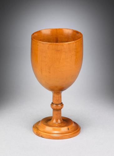 Raised on Knopped Stem and Stepped Spreading Foot Solid Honey coloured Boxwood English or French, c.1800 Provenance: English Private collection