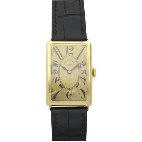 Patek Philippe 18ct yellow gold rectangular curved wristwatch 1921