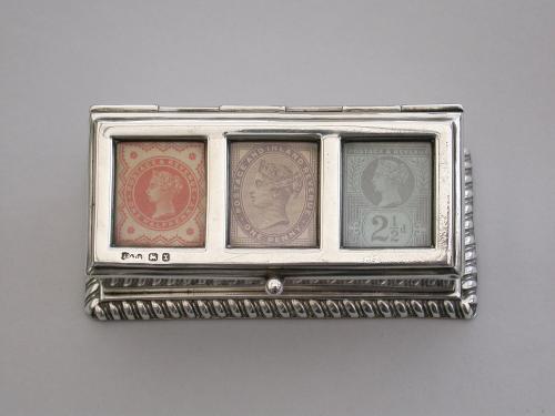 Victorian Silver Triple Compartment Stamp Box