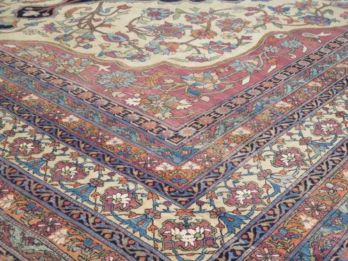 Antique Laver Kirman Carpet, circa 1860