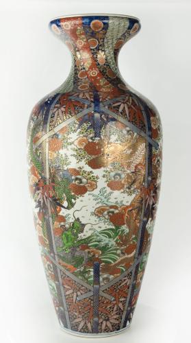 Huge Japanese Dragon Decorated Imari Floor Vase