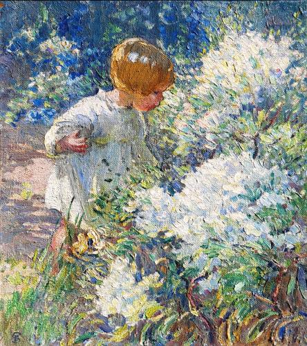 Dorothea Sharp ROI, RBA, PSWA (British 1874-1955) In the Garden