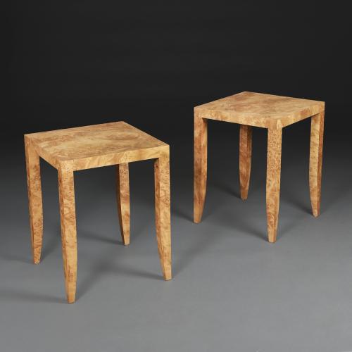 A Pair of Burr Occasional Tables