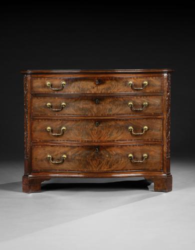 Chippendale Period Serpentine Chest of Drawer 