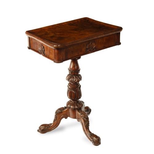 George IV highly figured oak tripod side table