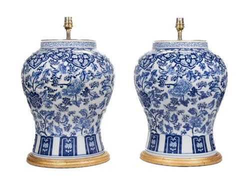 Blue and White Temple Jar Lamps