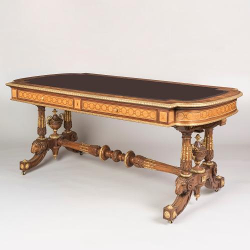 Library Table in the Louis XVI Manner By Maison Pretot of Paris