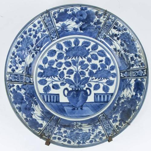 Blue and white 17th century Japanese dish